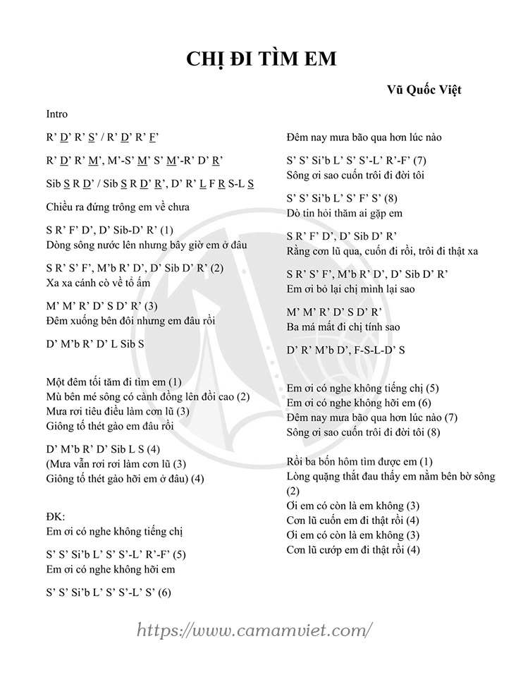Cảm âm CHỊ ĐI TÌM EM
