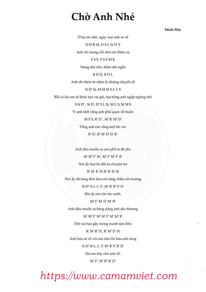 Cảm âm Chờ anh nhé