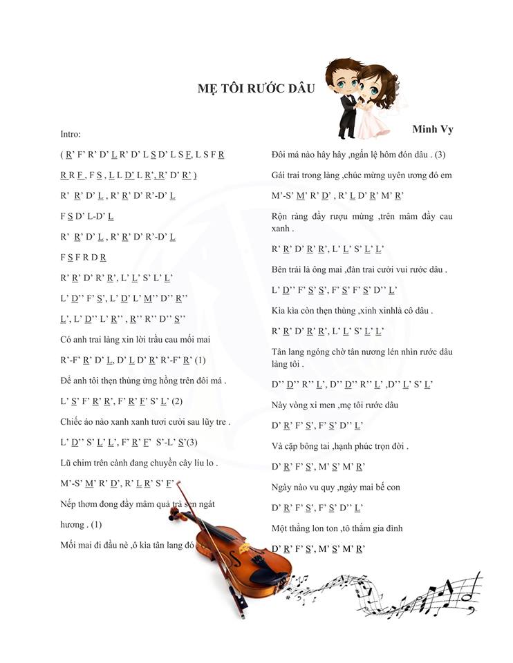 Cảm âm MẸ TÔI RƯỚC DÂU
