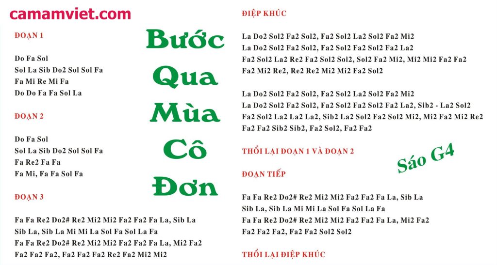 Cảm âm BƯỚC QUA MÙA CÔ ĐƠN | Sáo G4