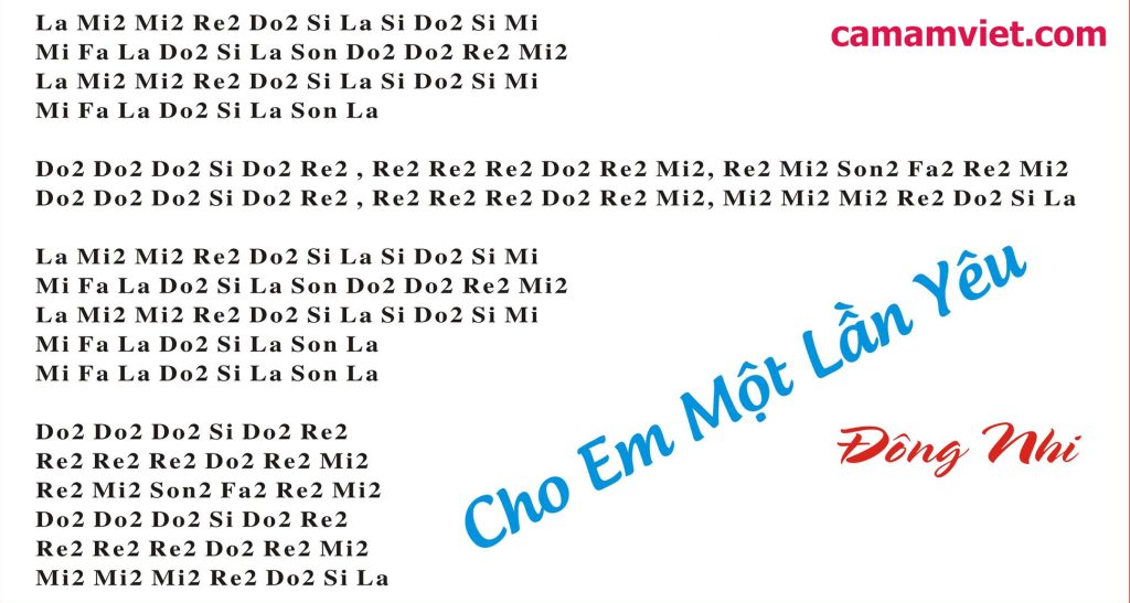 Cảm âm CHO EM 1 LẦN YÊU