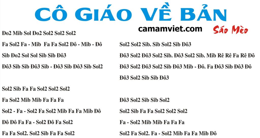 Cảm âm CÔ GIÁO VỀ BẢN
