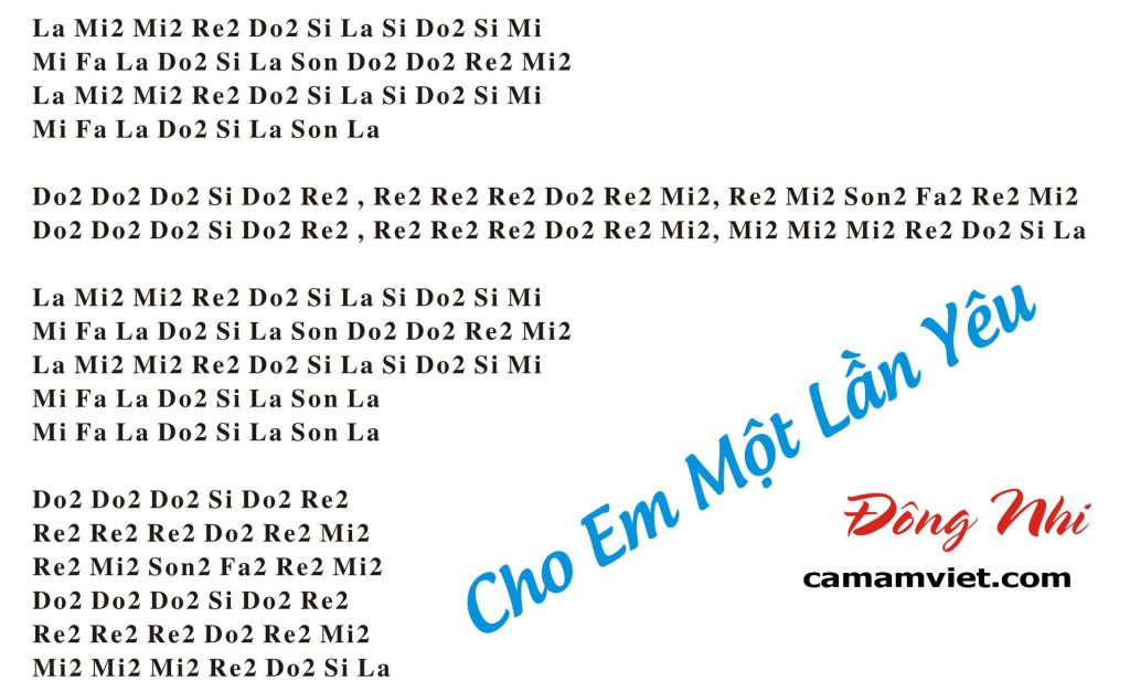 Cảm âm Cho em một lần yêu