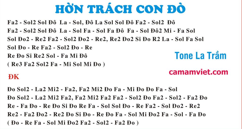 Cảm âm HỜN TRÁCH CON ĐÒ
