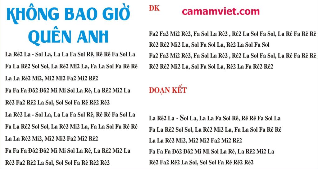 Cảm âm KHÔNG BAO GIỜ QUÊN ANH
