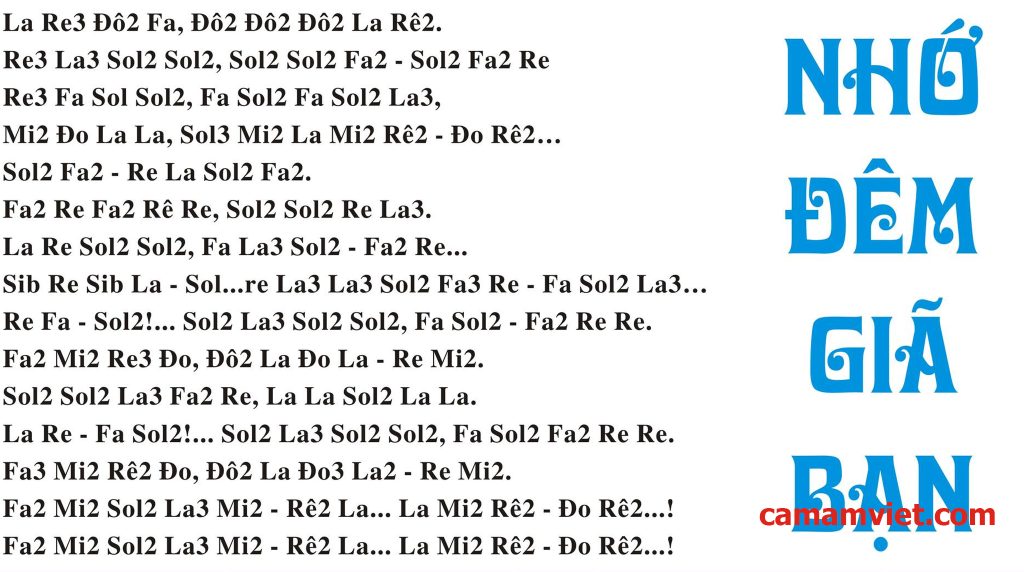 Cảm âm NHỚ ĐÊM GIÃ BẠN