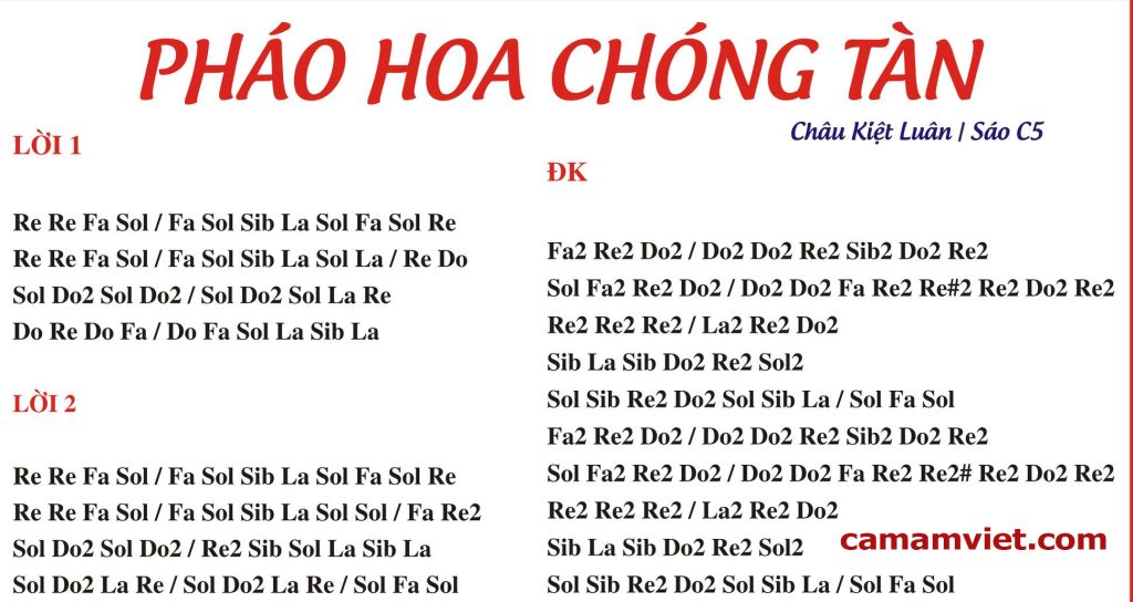 Cảm âm Pháo hoa chóng tàn