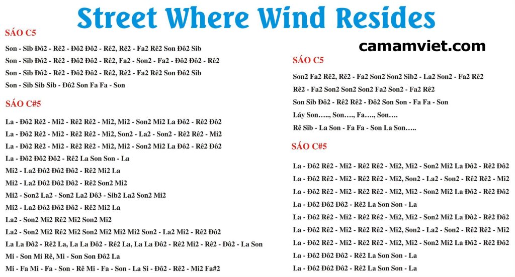 Cảm âm STREET WHERE WIND RESIDES