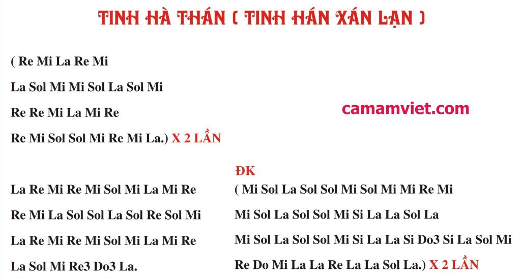 Cảm âm TINH HÀ THÁN ( TINH HÁN XÁN LẠN )