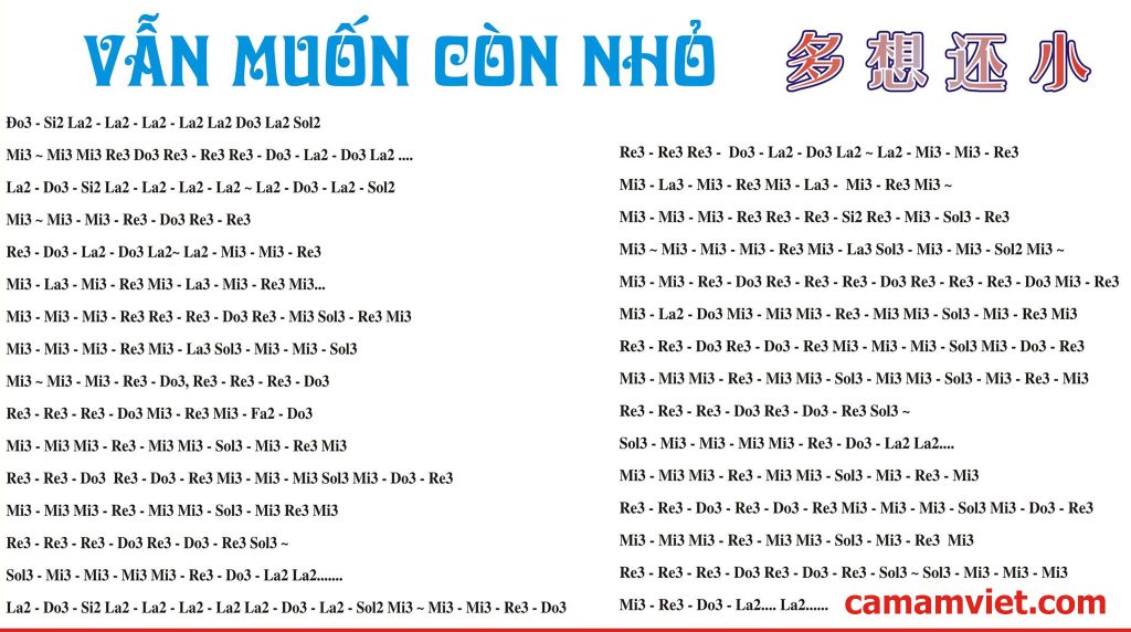 Cẩm âm VẪN MUỐN CÒN NHỎ