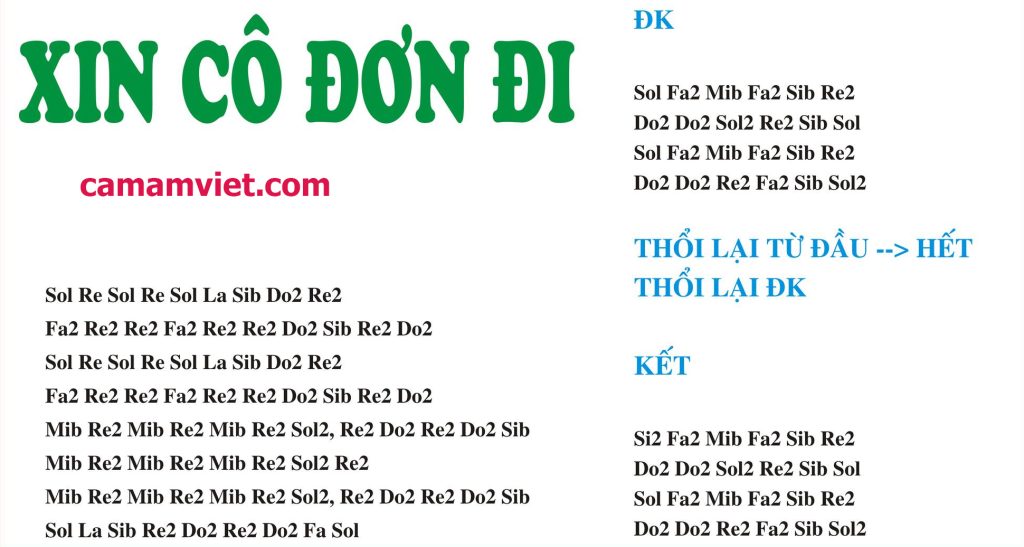 Cảm âm XIN CÔ ĐƠN ĐI