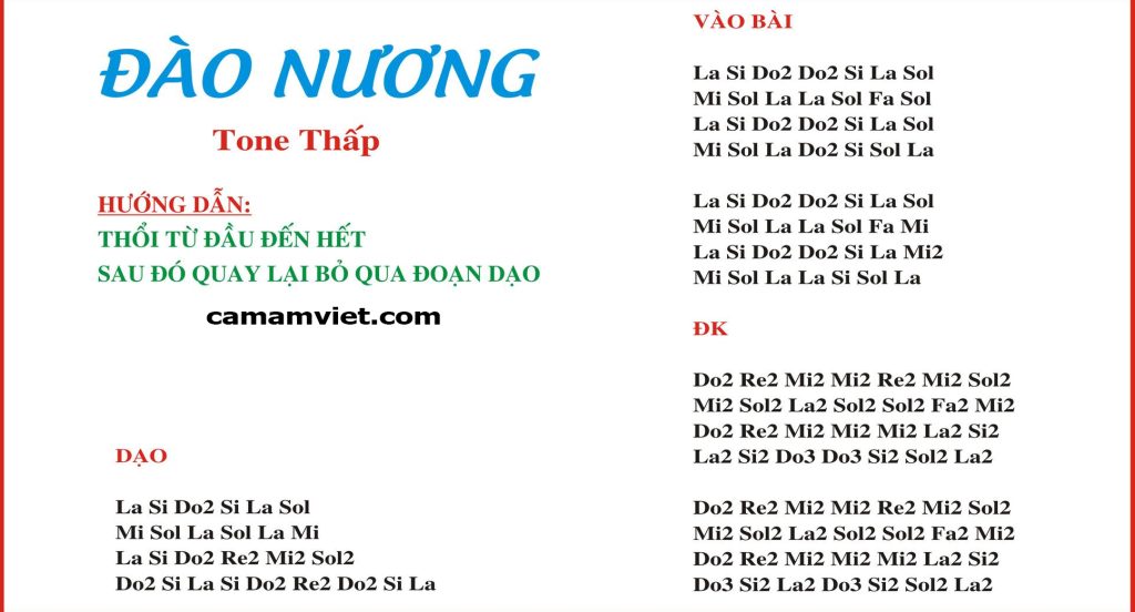Cảm âm ĐÀO NƯƠNG - Tone thấp