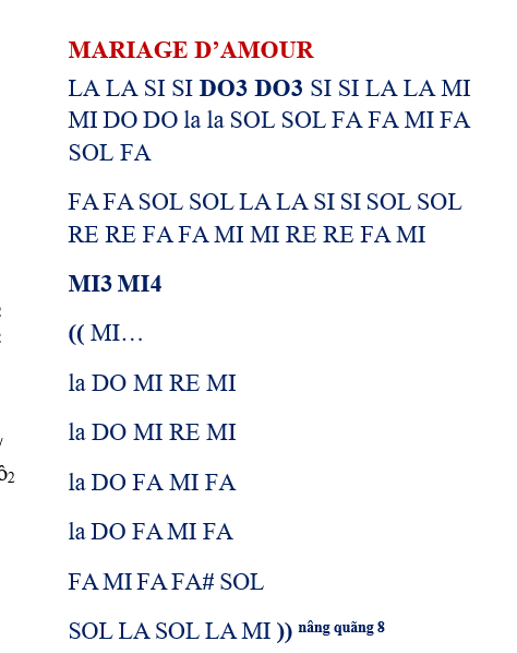 Cảm âm MARIAGE D’AMOUR 