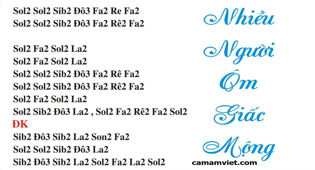 Cảm âm NHIỀU NGƯỜI ÔM GIẤC MỘNG