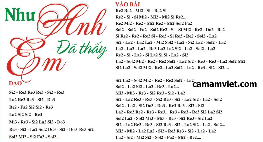 Cảm âm NHƯ ANH ĐÃ THẤY EM
