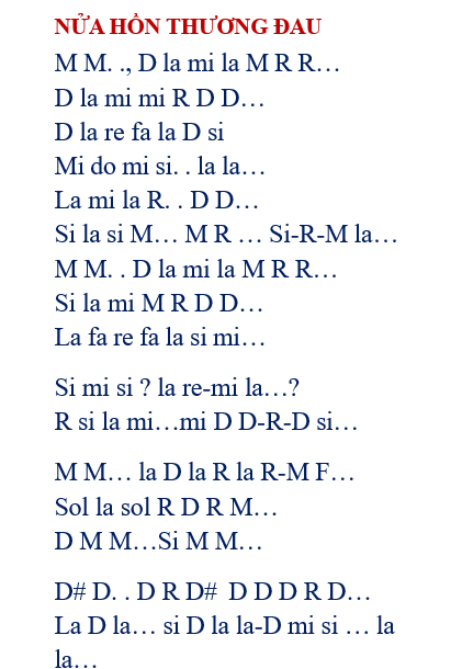 Cảm âm NỬA HỒN THƯƠNG ĐAU