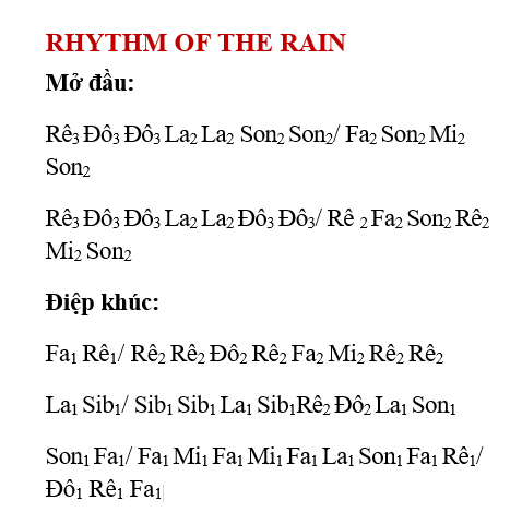 Cảm âm RHYTHM OF THE RAIN